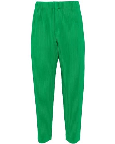 Homme Plissé Issey Miyake Pantalones ajustados con pinzas - Verde