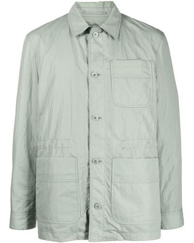 MAN ON THE BOON. Quilted Button-front Shirt Jacket - Green