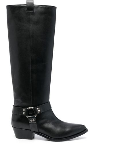 P.A.R.O.S.H. Stivale Leather Western-boots - Black