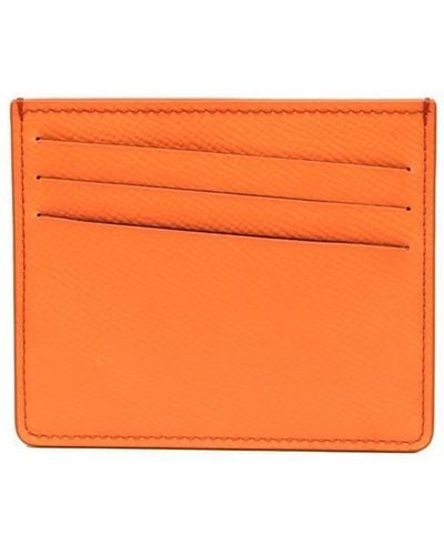 Maison Margiela Grained Leather Cardholder - Orange