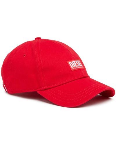 DIESEL Corry-jacq-wash Logo-appliqué Baseball Cap - Red