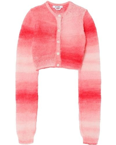RE/DONE Gradient-effect Cropped Cardigan - Red