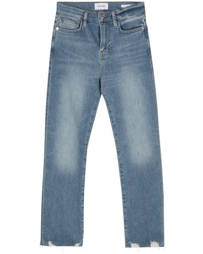 FRAME High-rise Straight-leg Jeans - Blue