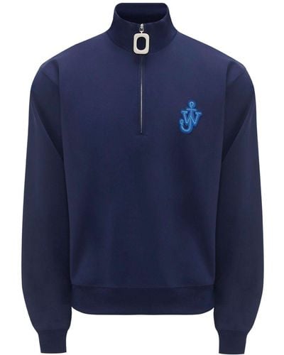 JW Anderson JW logo-appliqué sweatshirt - Blu