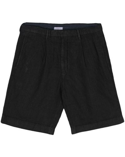 Boglioli Linnen Chambray Bermuda Shorts - Zwart