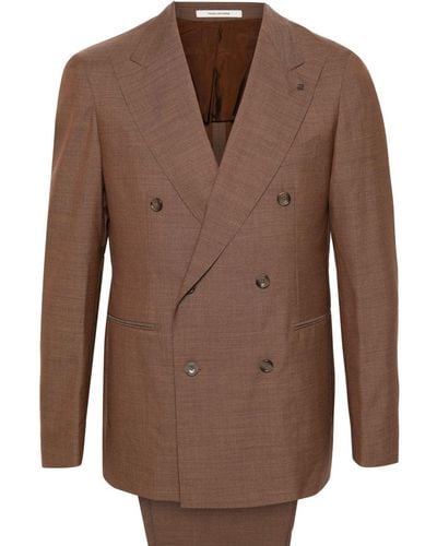 Tagliatore Wool Double-breasted Suit - Bruin