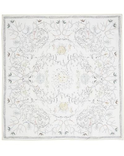 Fabiana Filippi Botanical-print Square Scarf - White