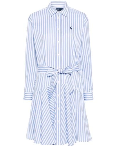 Polo Ralph Lauren Striped Paneled Shirtdress - Blue
