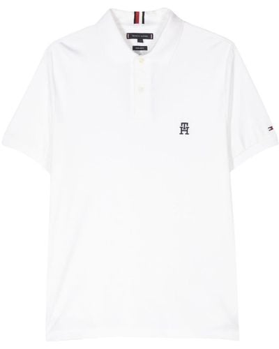 Tommy Hilfiger Th Monogram Cotton Polo Shirt - White