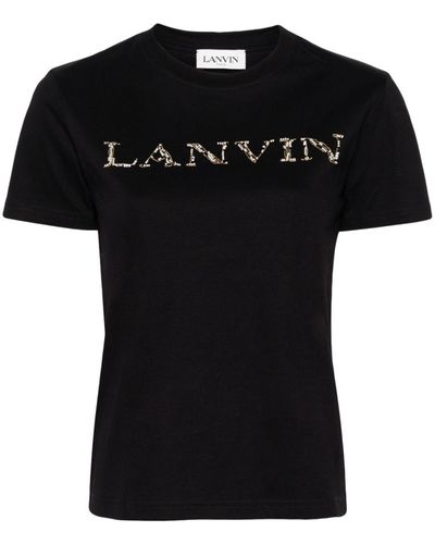 Lanvin Beaded logo-embroidered T-shirt - Schwarz