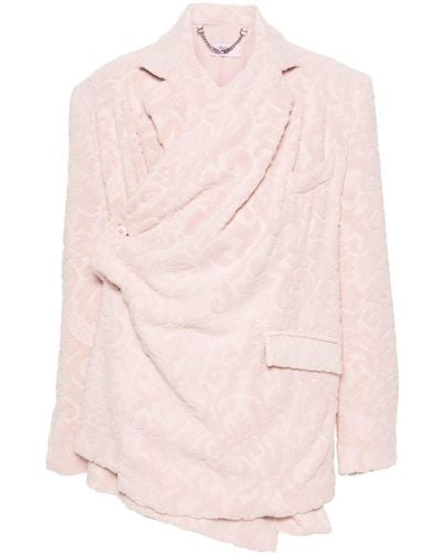 Martine Rose Towelling-finish Wrap Cotton Blazer - Pink