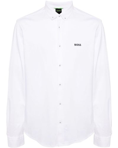 BOSS Motion Logo-detail Cotton Shirt - White