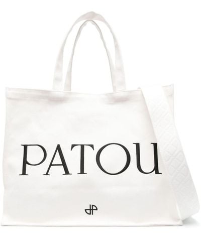 Patou Bolso shopper con logo bordado - Blanco