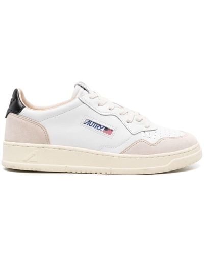 Autry Medalist Panelled Leather Trainers - White