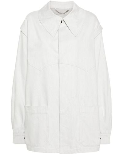 Maison Margiela Oversize-collar Denim Jacket - White