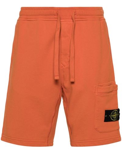 Stone Island Shorts Cargo In Felpa - Orange