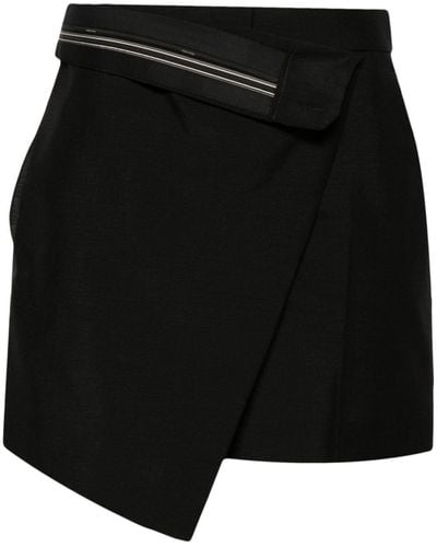 Fendi Folded-waist Wrap Shorts - Black