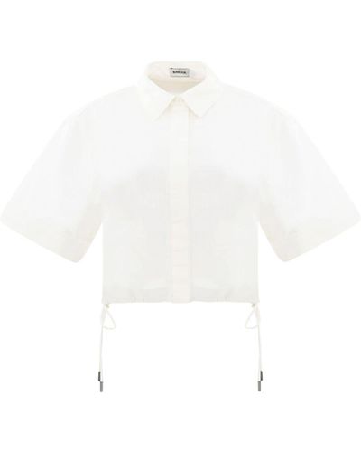 Jonathan Simkhai Camicia Ryett crop - Bianco