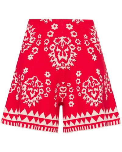 Liu Jo Intarsia-knit Shorts - Red