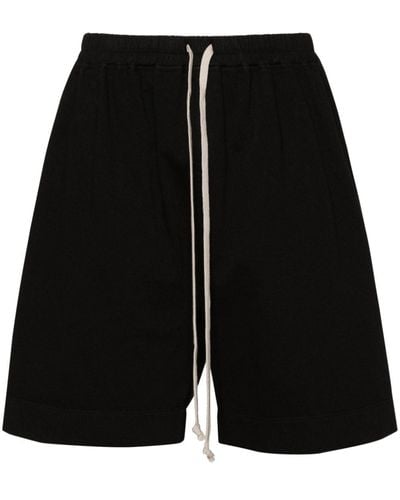 Rick Owens Drawstring-waistband Cotton Track Shorts - Black