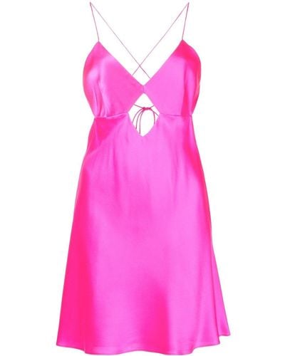 Michelle Mason Cut-out Detail Mini Dress - Pink