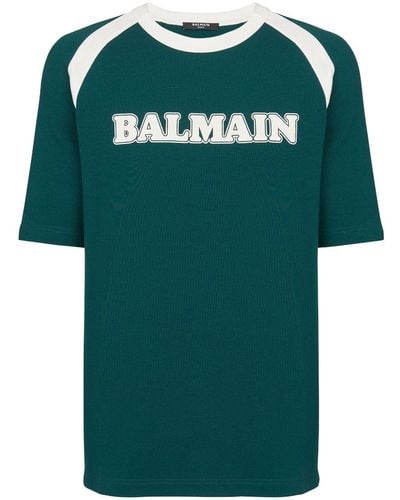 Balmain Retro ロゴ Tシャツ - グリーン