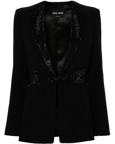 Giorgio Armani Blazer à ornements strassés - Noir