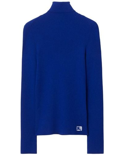 Burberry Sweater Met Col - Blauw
