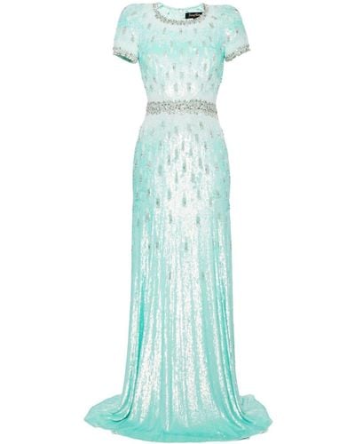 Jenny Packham Greta スパンコール イブニングドレス - ブルー