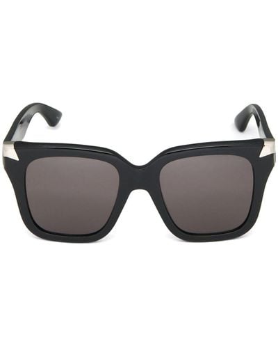 Alexander McQueen Punk Sonnenbrille mit eckigem Gestell - Grau