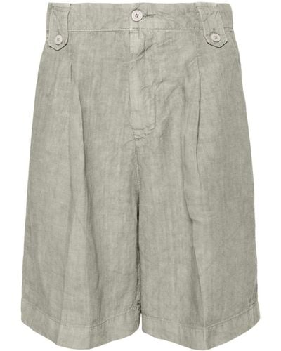 Costumein Pleat-detail Linen Shorts - Grey