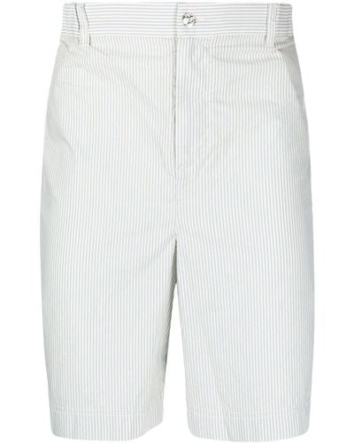 Nick Fouquet Gestreifte Chino-Shorts - Weiß