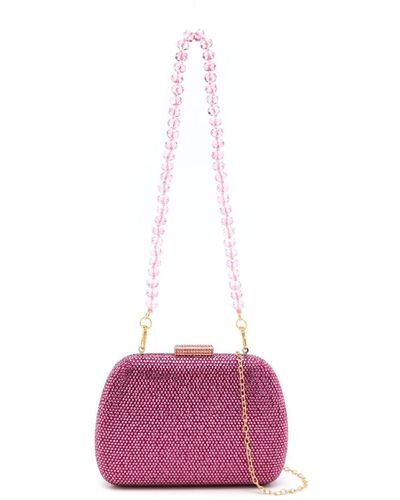 Serpui Ang Crystal-embellished Clutch Bag - Pink