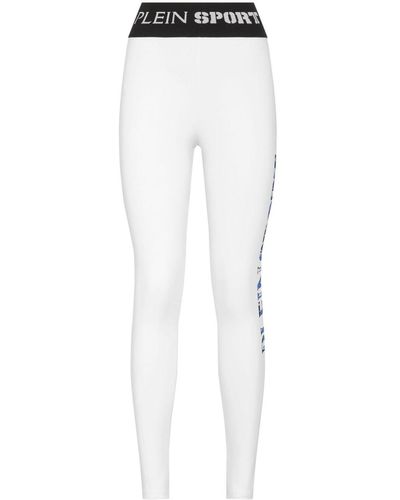 Philipp Plein Logo-print Performance leggings - White