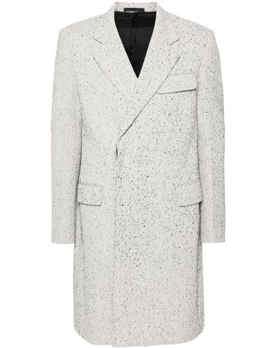 Lanvin Speckle-finish Double-breasted Coat - White