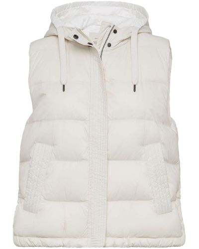 Brunello Cucinelli Padded Hooded Gilet - Natural