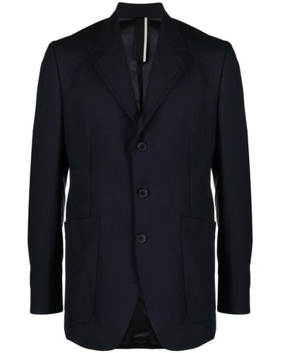 Low Brand Single-breasted Notched-lapels Blazer - Blue