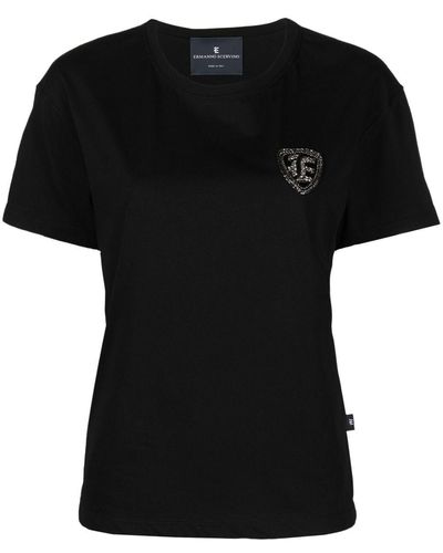 Ermanno Scervino Logo-patch Cotton T-shirt - Black