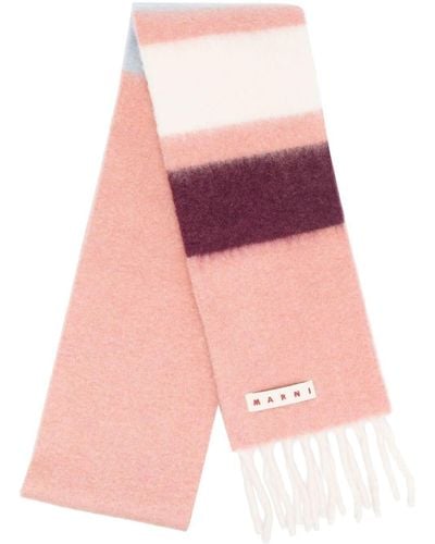 Marni Schal mit Logo-Patch - Pink