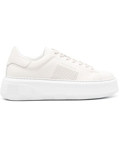 Woolrich Chunky Court Leather Trainers - White