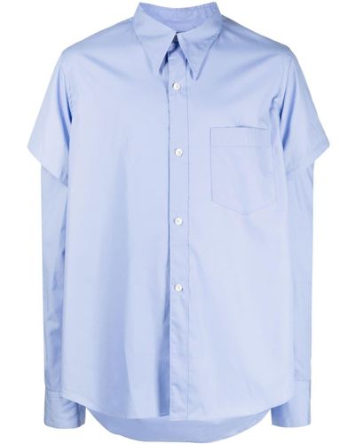BED j.w. FORD Overhemd Met Dubbele Mouwen - Blauw