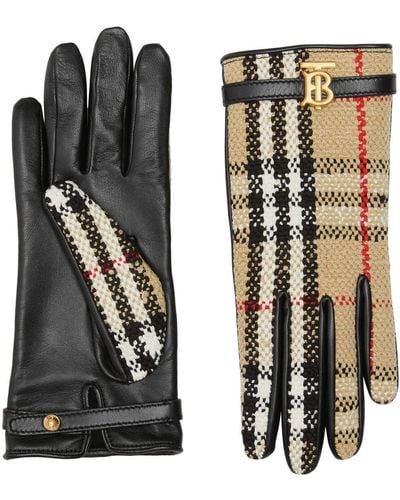 Burberry Vintage Check Bouclé Gloves - Black