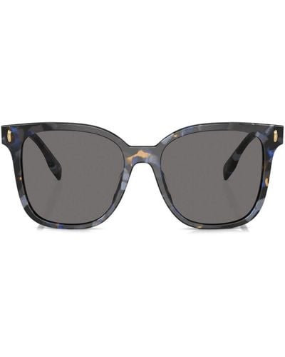 Tory Burch Logo-plaque Oversize-frame Sunglasses - Gray