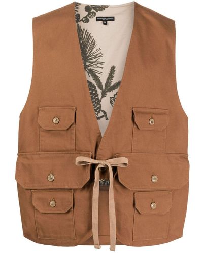Engineered Garments Fowl V-neck Waistcoat - Brown