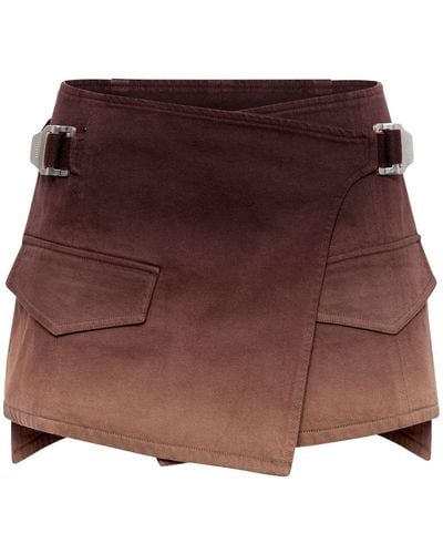 Dion Lee Ombré Denim Mini Wrap Skirt - Purple