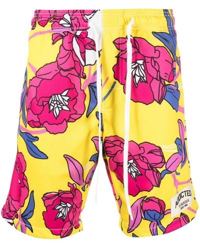 P.A.R.O.S.H. Knielange Shorts mit Blumen-Print - Pink