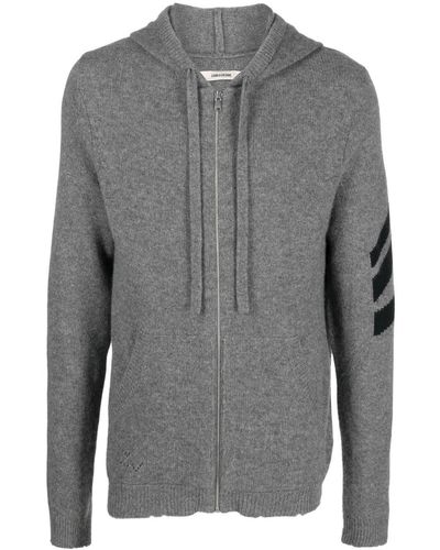 Zadig & Voltaire Cashmere Zip-up Hoodie - Gray