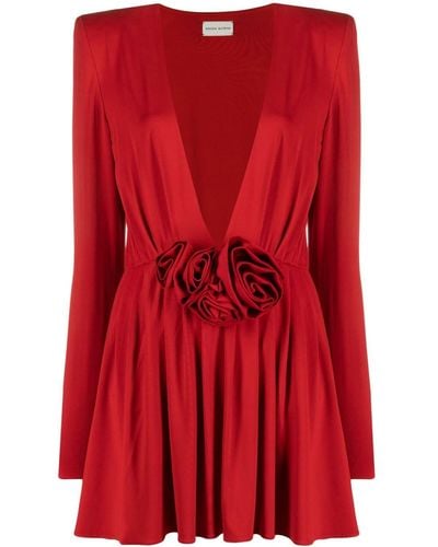 Magda Butrym Plunge-neck Applique Minidress - Red