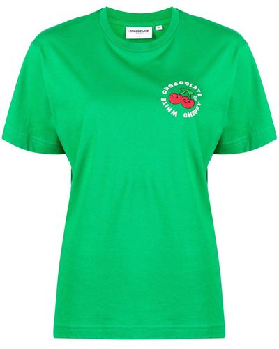 Chocoolate T-shirt en coton à logo imprimé - Vert