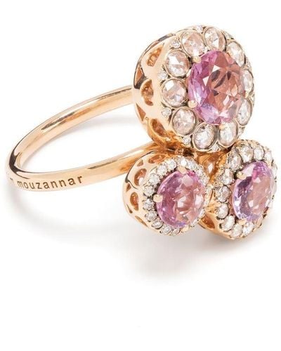 Selim Mouzannar 18kt Rose Gold Sapphire And Diamond Ring - Pink